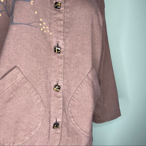 Lady Jane Brown Blouse or Light Jacket with Glass Buttons - Picture 4 of 14
